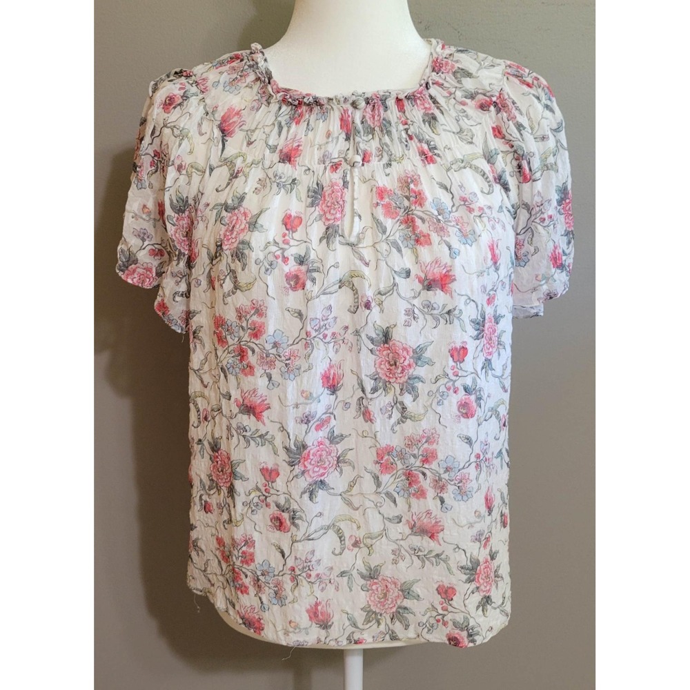 Rebecca Taylor Silk Blend Floral Blouse